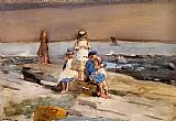Winslow Homer Children on the Beach painting